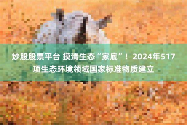 炒股股票平台 摸清生态“家底”！2024年517项生态环境领域国家标准物质建立