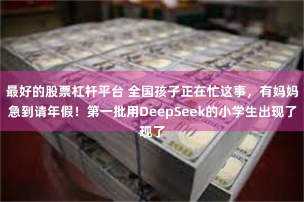 最好的股票杠杆平台 全国孩子正在忙这事，有妈妈急到请年假！第一批用DeepSeek的小学生出现了