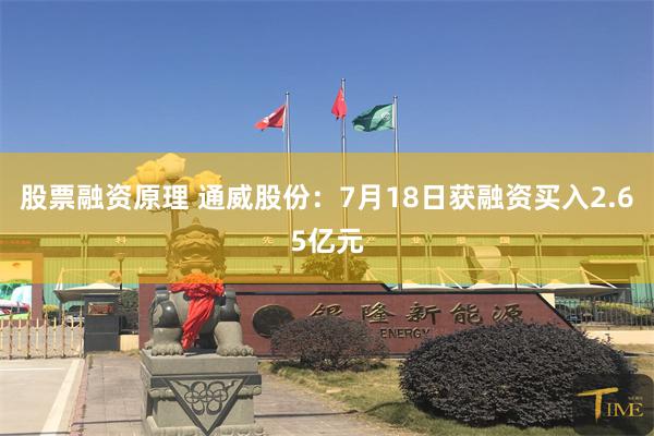 股票融资原理 通威股份：7月18日获融资买入2.65亿元